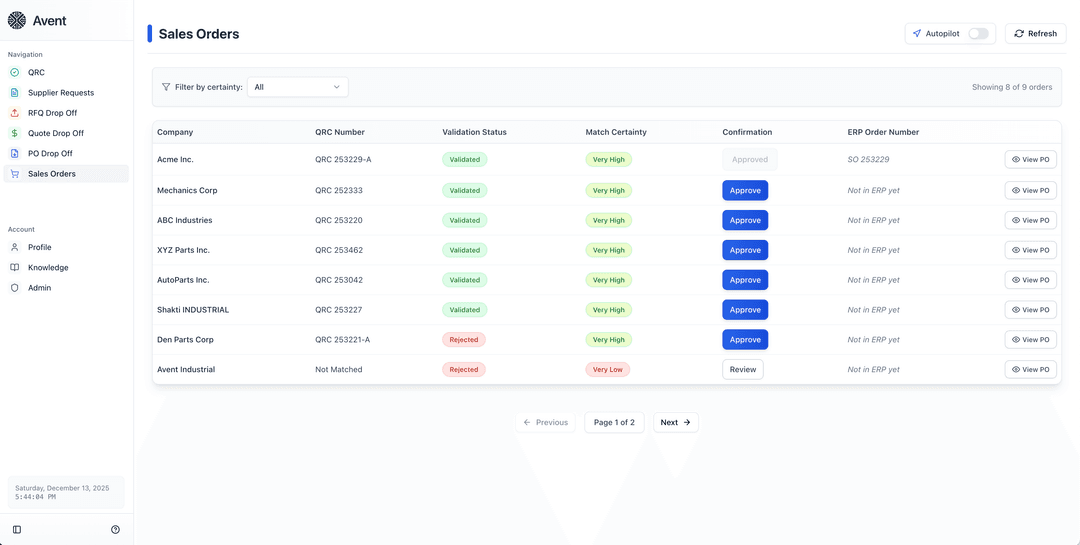 Avent - AI-Powered Sales Automation for Industrial Manufacturing